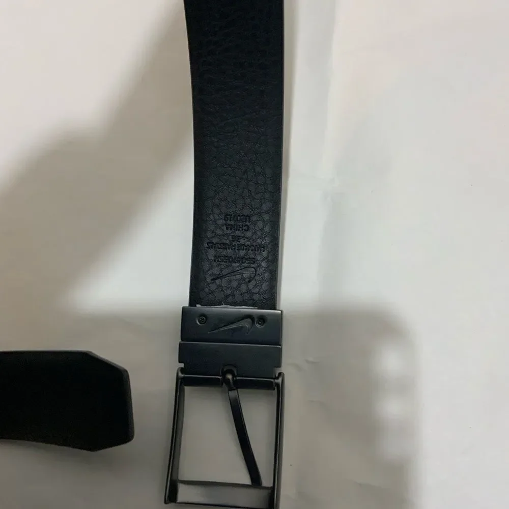 New Nike dark gray Leather Belt Size 36